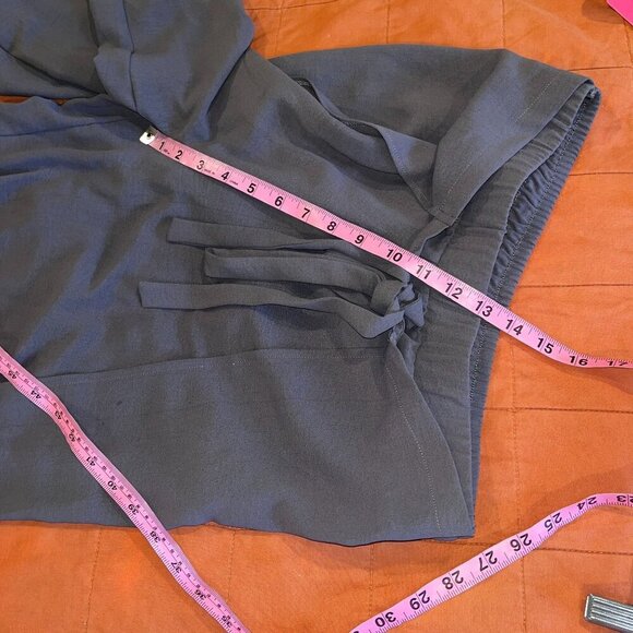 Zara Gray High-Waist Wide-Leg Tie Waistband Flowy Women's Pants Size Large - Picture 9 of 12